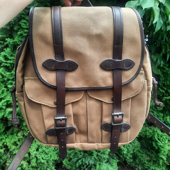 Vintage Filson Rugged Twill Rucksack Backpack - TanKhaki- Genuine Made in USA